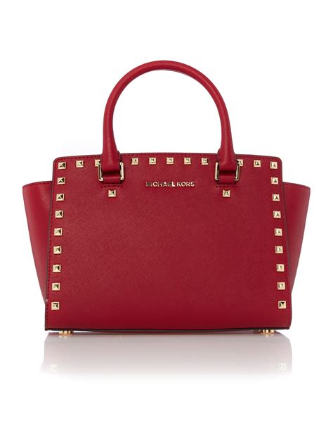 medium michael kors red bag|Michael Kors manhattan silver bag.